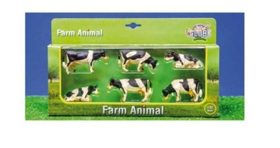 Kids Globe Set De 6 Vacas Frisonas Esc 1:32 - Kids Globe 70009 Animales De Granja