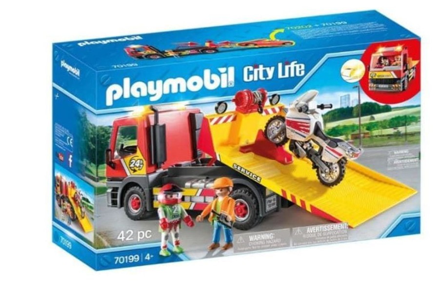 Playmobil Grua Con Moto Playmobil 70199 - Hobby Playmobil Juguetes