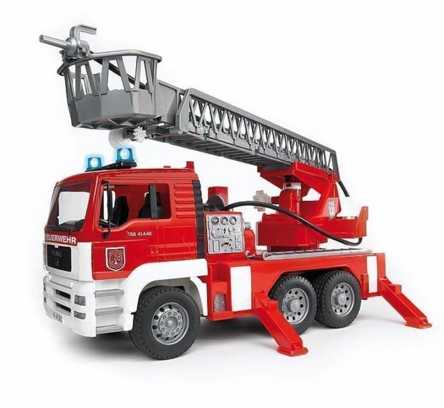 Bruder Camion De Bomberos De Juguete Con Escalera Man- Escala 1:16 Bruder 027 Vehiculos De Emergencia Bruder