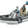 Bruder Bote Inflable De Policia Con Policia Y Buceador De Juguete Bruder 62733 Vehiculos De Emergencia Bruder