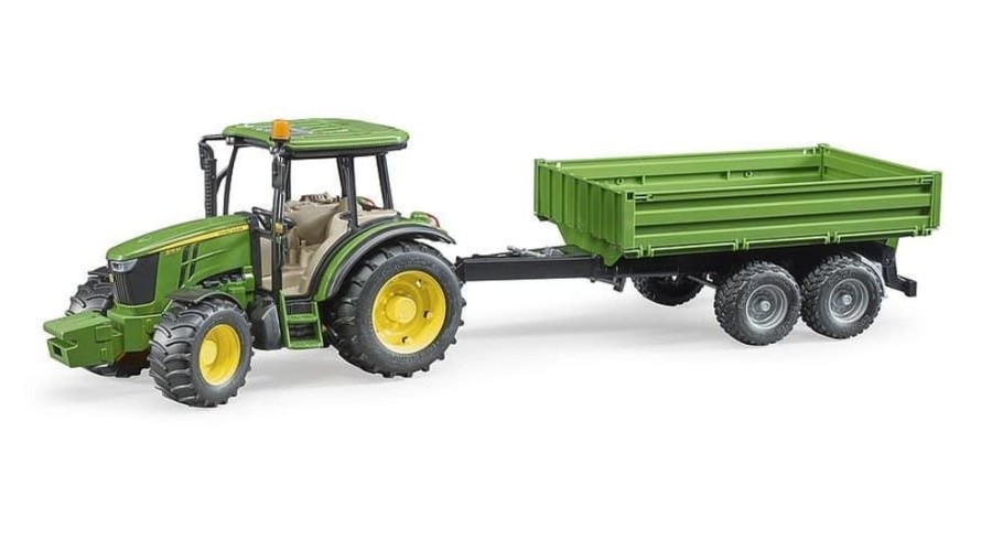 Bruder Tractor De Juguete John Deere 5115M + Remolque - Escala 1:16 Bruder 02108 Tractores Bruder