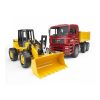 Bruder Camion Plataforma De Juguete Man Tga +Pala Cargadora Fiat Fr 130- Esca Camiones Bruder