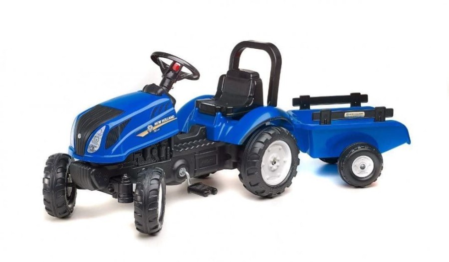 Falk Tractor De Pedales New Holland Con Remolque De Juguete Falk 3080Ab De 2 A 5 Anos