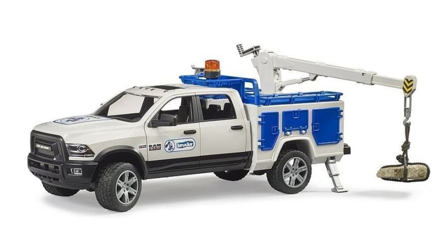 Bruder Coche De Servicio Ram 2500 Con Grua Y Luz Giratoria De Juguete Escala 1:16 Bruder 02509 Novedades Bruder 2023