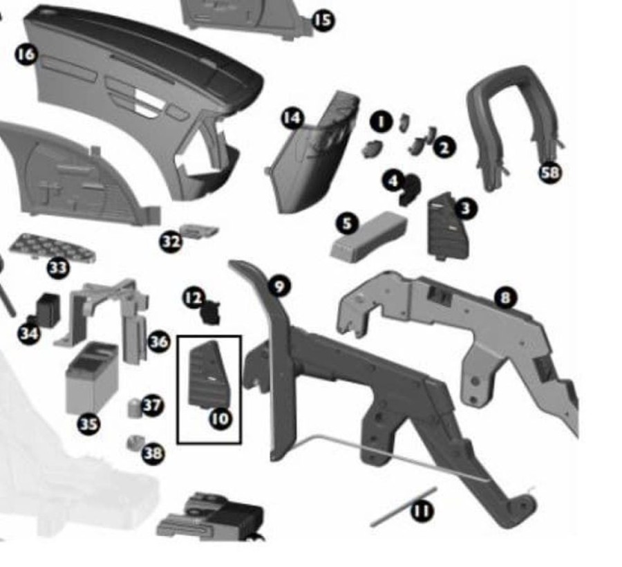 Peg Perego Soporte Derecho Pala Delantera Tractor De Bateria Ground Loader Peg Perego Recambios Peg Perego