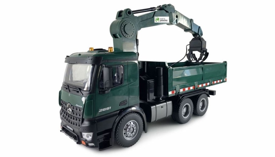 Busto juguetes Camion Grua Mercedes Benz Con Volquete Radiocontrol Verde De Juguete | Busto Juguetes Camiones Rc