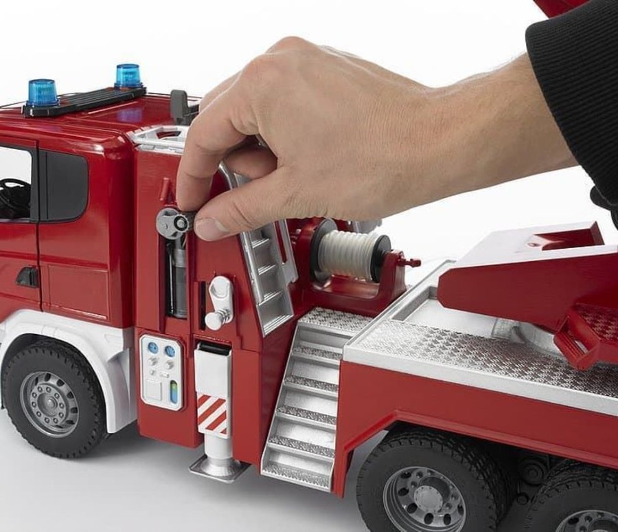 Bruder Camion De Bomberos De Juguete Scania- Escala 1:16 Bruder 03590 Vehiculos De Emergencia Bruder