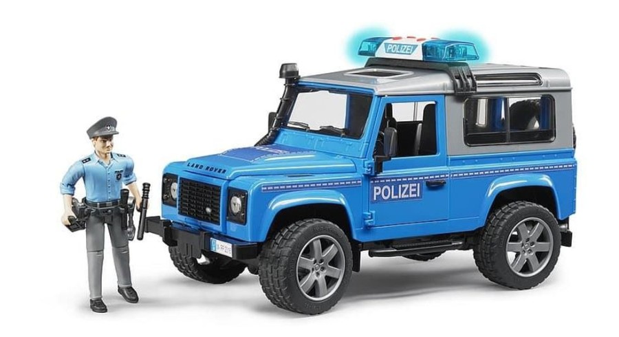 Bruder Coche De Policia De Juguete Land Rover Defender.- Escala 1:16 Bruder 02597 Vehiculos De Emergencia Bruder