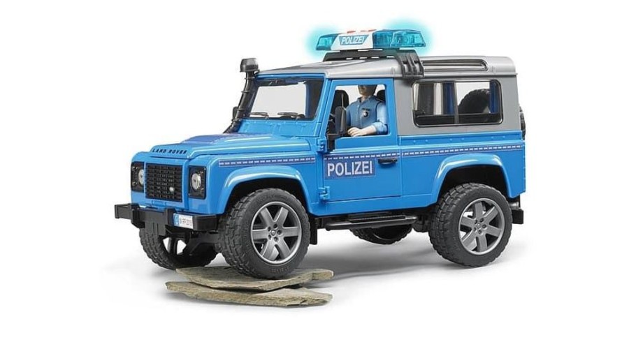 Bruder Coche De Policia De Juguete Land Rover Defender.- Escala 1:16 Bruder 02597 Vehiculos De Emergencia Bruder