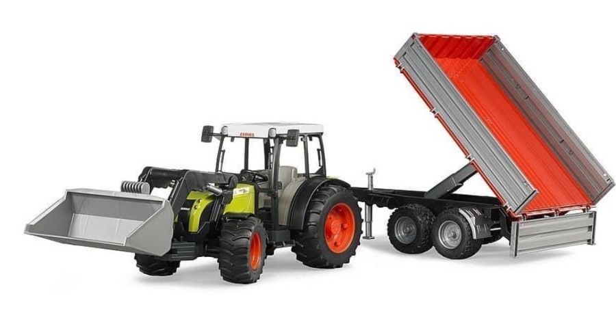 Bruder Tractor De Juguete Claas Nectis 267F Con Pala Y Remolque-Escala 1:16 Bruder 02112 Tractores Bruder