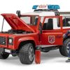 Bruder Coche De Juguete De Bomberos Land Rover Defender.- Escala 1:16 Bruder 02596 Vehiculos De Emergencia Bruder