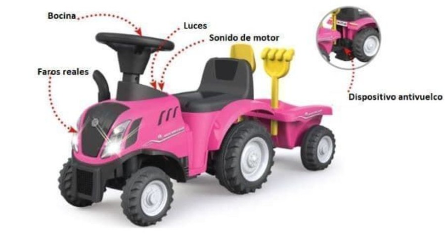 Jamara Tractor Correpasillos New Holland T7 Fucsia Jamara 460357 Correpasillos