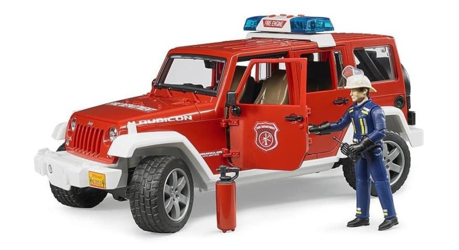 Bruder Coche De Bomberos Jeep Wrangler + Accesorios De Juguete.- Escala 1:16 Bruder 02528 Vehiculos De Emergencia Bruder