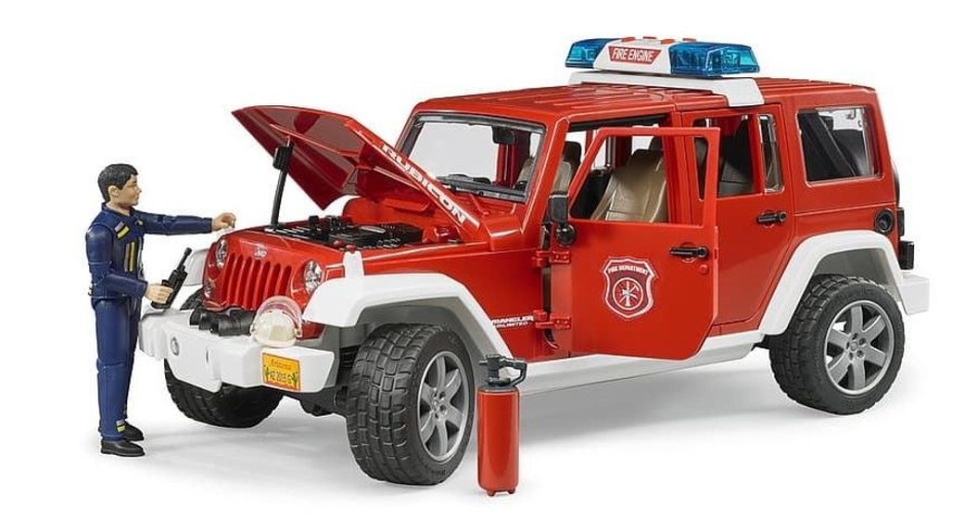 Bruder Coche De Bomberos Jeep Wrangler + Accesorios De Juguete.- Escala 1:16 Bruder 02528 Vehiculos De Emergencia Bruder