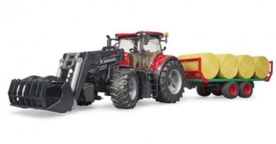 Bruder Tractor Case Ih Optum 300Cvx Con Pala Y Remolque De Pacas 1:16 Bruder Tractores Bruder