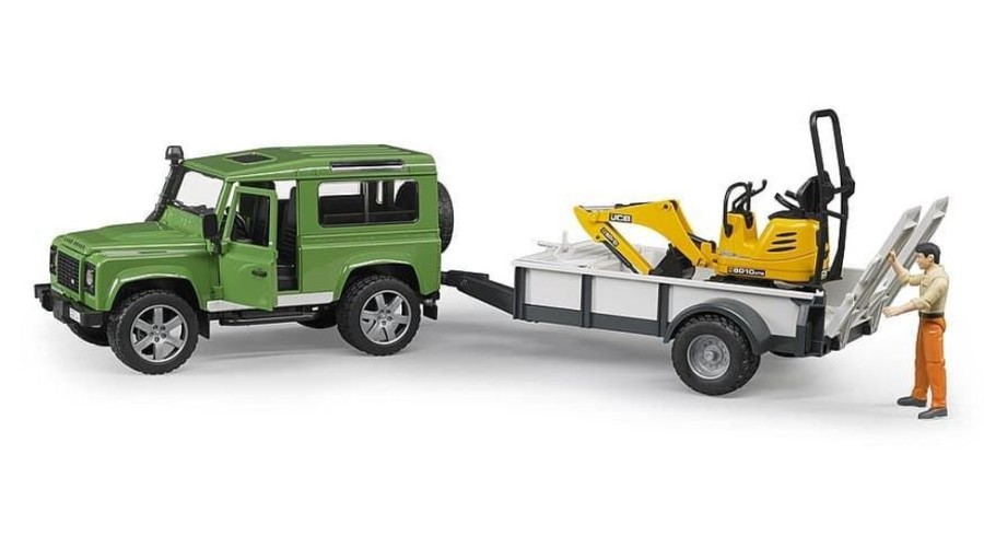 Bruder Coche De Juguete Land Rover + Remolque + Excavadora - Escala 1:16 Bruder 02593 Coches Bruder