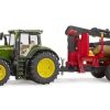 Bruder Tractor John Deere 7R Con Remolque Autocargador Y 4 Troncos De Arbol De Juguete Bruder 03154 Forestal Bruder