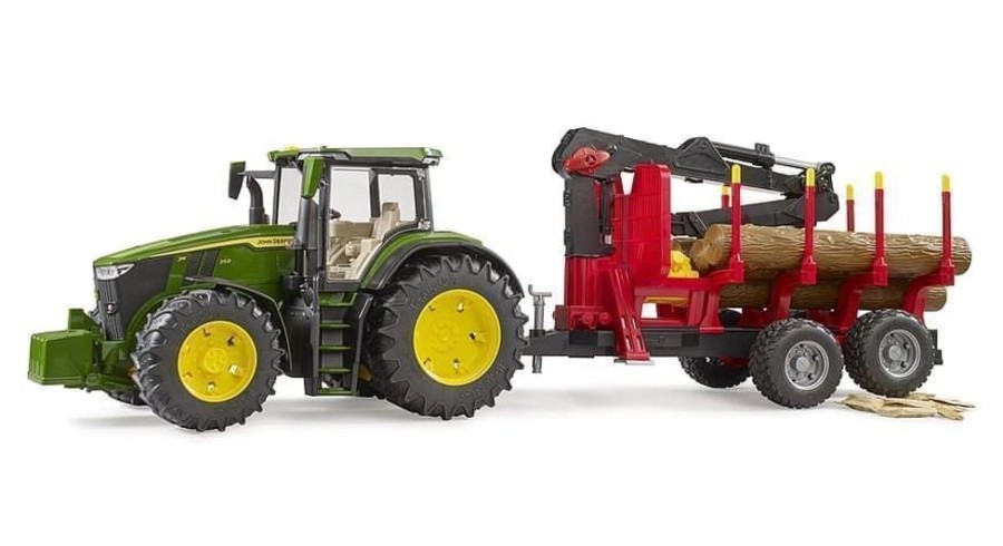 Bruder Tractor John Deere 7R Con Remolque Autocargador Y 4 Troncos De Arbol De Juguete Bruder 03154 Forestal Bruder