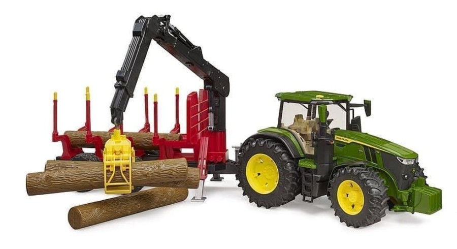 Bruder Tractor John Deere 7R Con Remolque Autocargador Y 4 Troncos De Arbol De Juguete Bruder 03154 Forestal Bruder