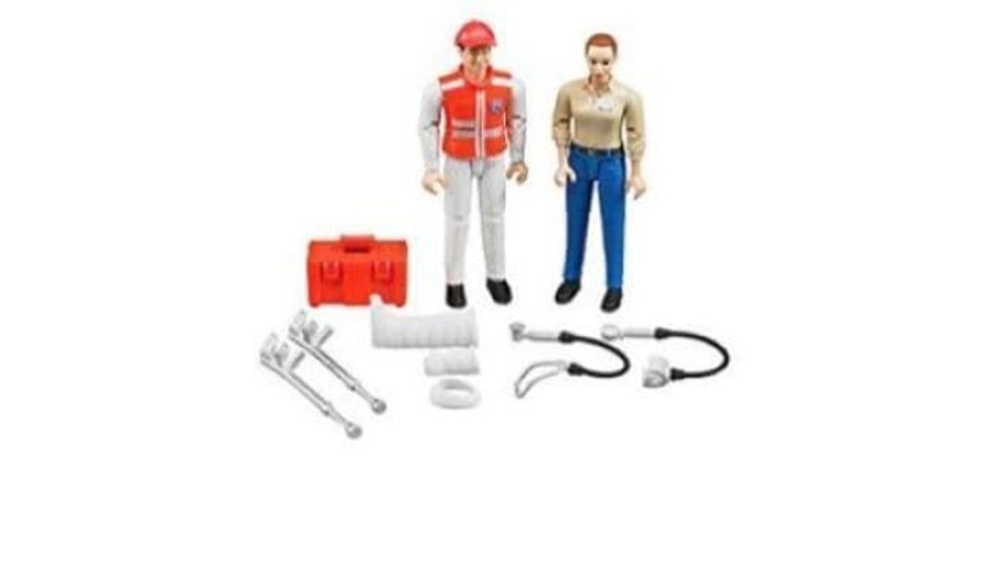 Bruder Set Figuras Ambulancia Bruder 62710 - Juguetes Bruder Vehiculos De Emergencia Bruder