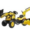 Falk Tractor De Pedales Komatsu Con Remolque, Pala Delantera Y Retroexcavadora Falk 2076N De 2 A 5 Anos