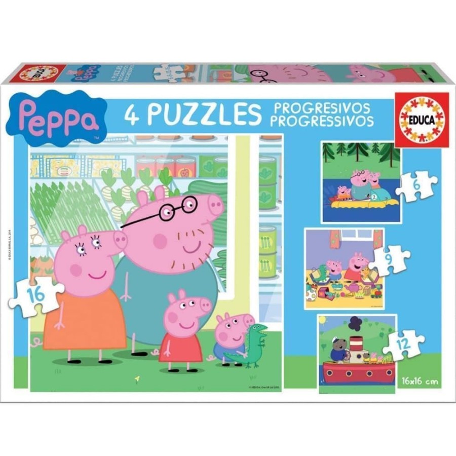 Educa Puzzle Progresivo 6-9-12-16 Piezas Peppa Pig Educa - Puzzles Puzzles