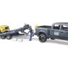 Bruder Coche De Juguete Ram 2500 Power Wagon Con Remolque Y Coche De Carrera Escala 1:16 Bruder 02504 Coches Bruder