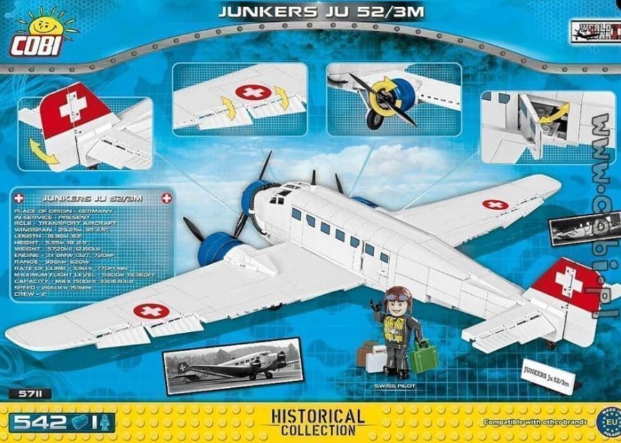 Cobi Avion Junkers Ju52 / 3M - Version Civil Cobi 5711 (542 Piezas) Bloques Construccion Juguete