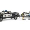 Bruder Furgoneta De Policia Ram2500 Pick Up Con Remolque Y Bote De Juguete Bruder 02507 Vehiculos De Emergencia Bruder