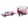 Kids Globe Mitsubishi L200 Con Remolque Para Caballos Rosa De Juguete Escala 1:32 | Kids Globe Coches, Remolques Y Quad