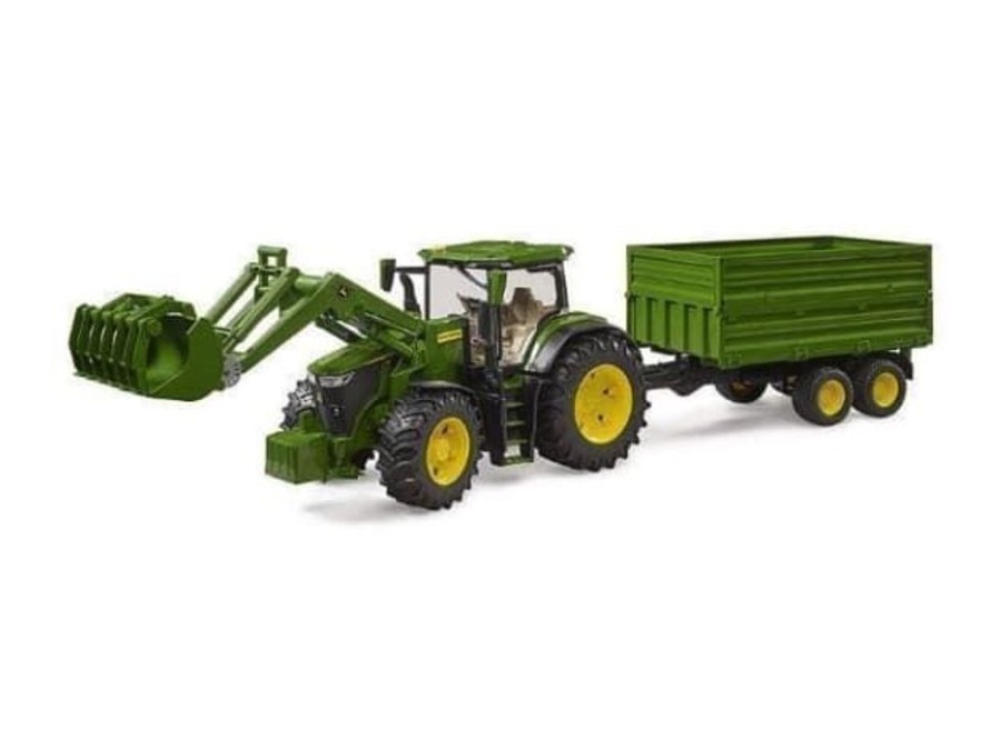 Bruder Tractor De Juguete John Deere 7R 350 Con Pala Delantera Y Remolque 03155 | Bruder Tractores Bruder