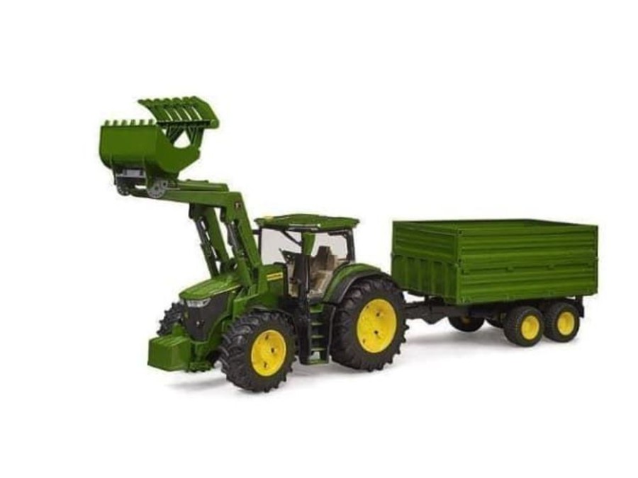 Bruder Tractor De Juguete John Deere 7R 350 Con Pala Delantera Y Remolque 03155 | Bruder Tractores Bruder