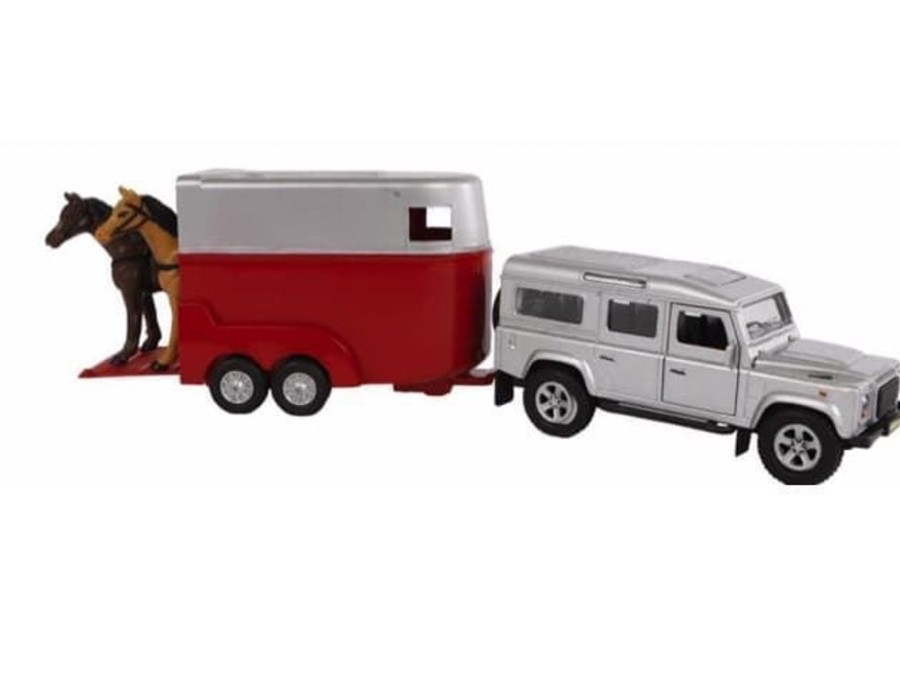 Kids Globe Land Rover Defender Con Remolque + Caballos De Juguete Kids Globe 521712 Coches, Remolques Y Quad