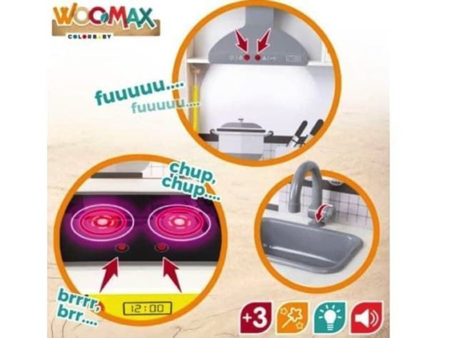 COLORBABY Cocina Madera Juguete Con Luz Y Sonido Woomax | Colorbaby Juguetes De Madera