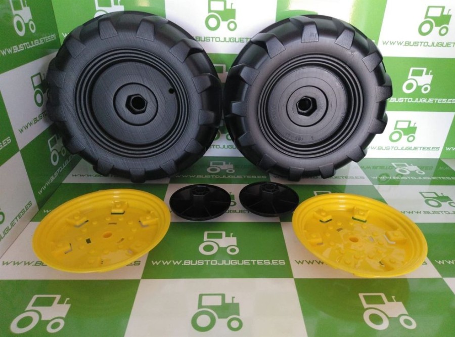 Peg Perego Set Ruedas Delanteras Para Tractor De Bateria John Deere Ground Force Peg Perego Recambios Peg Perego