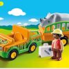 Playmobil Vehiculo Del Zoo Con Rinoceronte 123 Playmobil 70182 - Hobby Primera Edad