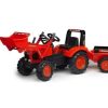 Falk Tractor De Pedales Kubota M135Gx Con Pala Y Remolque De Juguete Falk 2060Am De 3 A 7 Anos