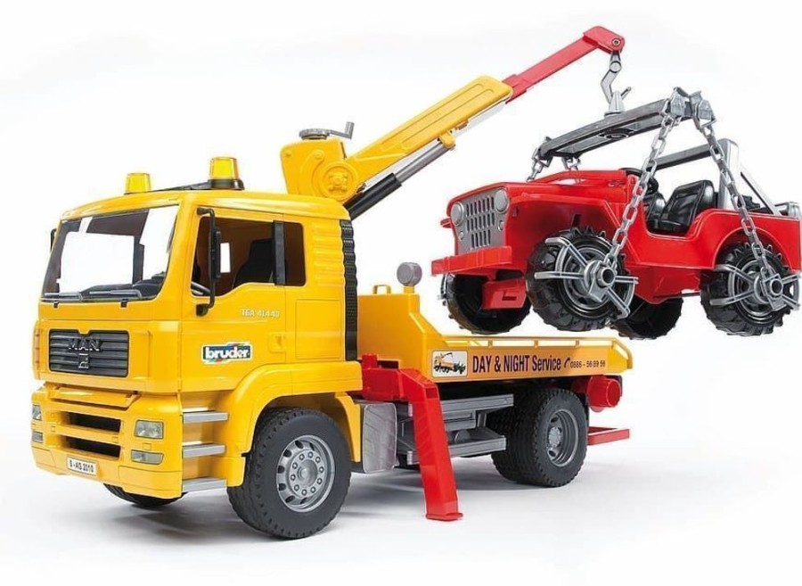 Bruder Camion Grua De Juguete Man + Todoterreno- Escala 1:16 Bruder 02750 Camiones Bruder