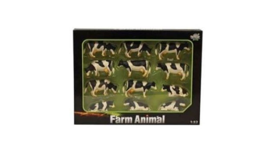 Kids Globe Set De 12 Vacas Frisonas De Juguete-Escala 1:32 Kids Globe 571929 Animales De Granja