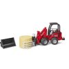 Bruder Minicargadora De Juguete Con Pinza Para Pacas + 1 Paca Redonda Esc 1:16 Bruder 02192 Tractores Bruder