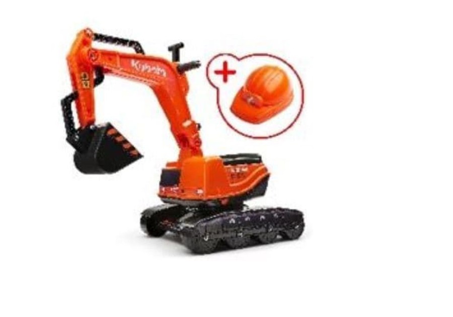 Falk Retroexcavadora De Juguete Giratoria Kubota Con Casco Falk 122 Excavadoras Y Remolques