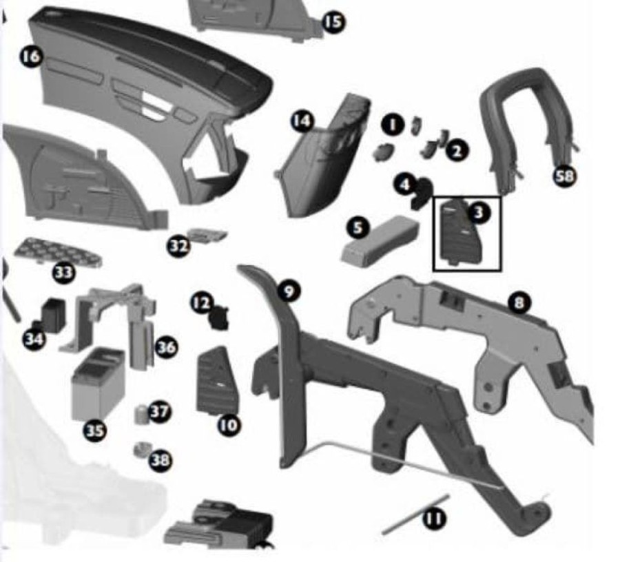 Peg Perego Soporte Izquierdo Pala Delantera Tractor De Bateria Ground Loader Peg Perego Recambios Peg Perego