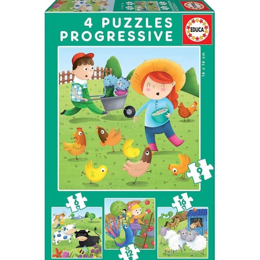 Educa Puzzle Granja Progresivo 6-9-12-16 Piezas Educa - Puzzles Puzzles