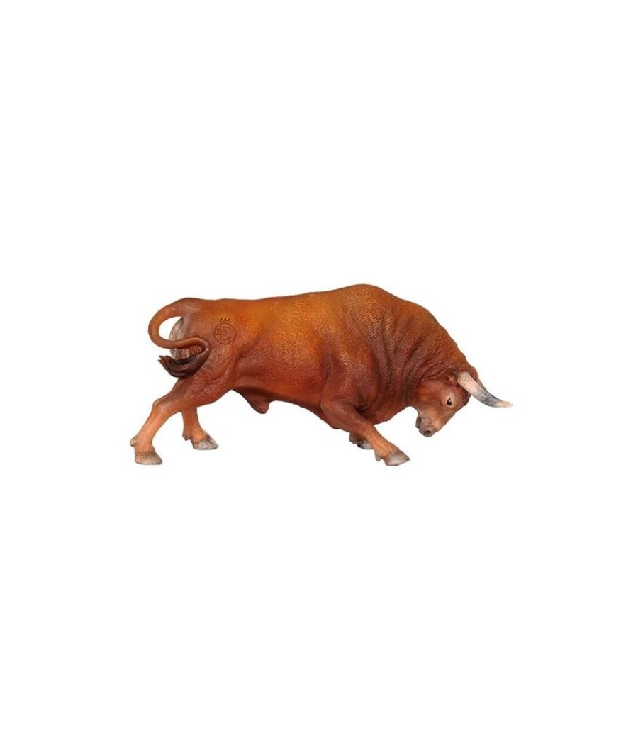 COLLECTA Toro Bravo Colorado Embistiendo De Juguete | Collecta Animales De Granja